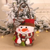3 PCS Christmas Gift Bags - Santa, Snowman, and Reindeer Design for Holiday Treats and Presents thumbnail