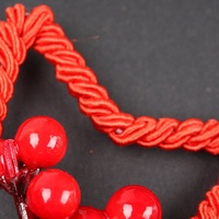 Red Star Christmas Ornament with Bells and Pinecone - Holiday Wreath Decoration 10 pieces thumbnail