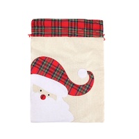 Large Santa Claus Gift Bag with Drawstring Closure - Plaid Christmas Sack for Holiday Presents (3 pieces) thumbnail