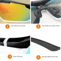 Multifunctional Cycling Glasses - Windproof and UV Protection Sports Eyewear  Black thumbnail