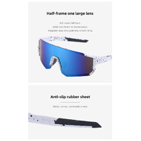 Ink Dot White Frame Blue Mirrored Sports Sunglasses | UV400 Protection & Lightweight Design thumbnail