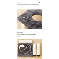 Cat Tree with Two Platforms, Scratching Posts, and Hanging Mouse Toy thumbnail