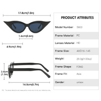 Retro Cat-Eye Sunglasses - Stylish Black Vintage Frames for Women thumbnail