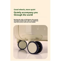 Smart Carry-On Luggage with Cup Holder & USB Charging Port - Mint green Color Spinner Suitcase for Travel Convenience  24 inch thumbnail