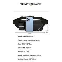Water-Resistant Running Waist Pack with Bottle Holder - Adjustable Fitness Belt for Men thumbnail