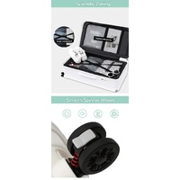 Smart Hard-Shell Luggage with USB Charging Port & Cup Holder - 20"Spinner Suitcase in Grey thumbnail