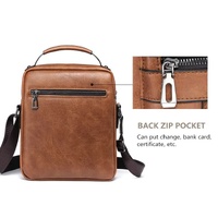 Men's Vintage Leather Shoulder Bag - Multi-Compartment Crossbody Messenger Bag 22cm(L)*8cm(W)*26cm(H)(Light brown) thumbnail