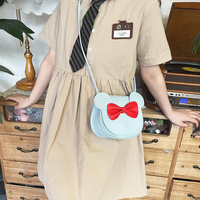 Adorable Bow Bear Crossbody Bag for Kids - Blue Shoulder Bag 18*17*8cm thumbnail