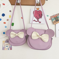 Adorable Bow Bear Crossbody Bag for Kids - Purple Shoulder Bag 18*17*8cm thumbnail