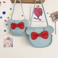 Adorable Bow Bear Crossbody Bag for Kids - Blue Small Shoulder Bag 13*13*5cm thumbnail