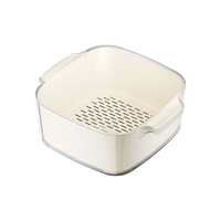 Two-Layer Drain Basket Colander - Medium Size (Ivory, 2 set) thumbnail