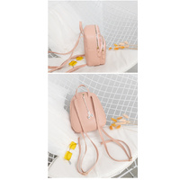 Mini Faux Leather Backpack with Butterfly Design -Pink Cute Backpack for Girls thumbnail