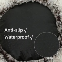 Cozy Gray Plush Hooded Pet Bed - Ultra Soft Long Fur Cave Bed for Small Pets 50cm thumbnail