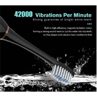 X-3 Sonic Electric Toothbrush, 4 Replacement Brush Heads, and USB Charging Cable - Sleek Pink Design thumbnail