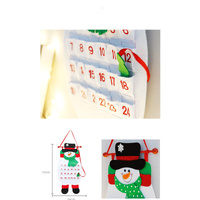 Snowman Advent Calendar - Felt Christmas Countdown with 24 Pockets for Kids, Wall Hanging Decor thumbnail