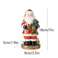 Santa Claus Figurine with Bear - 18cm Festive Resin Christmas Decoration thumbnail