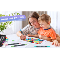 Dual-Tip Acrylic Marker Set - 1-5mm Round Tip & 1mm Fine Tip for Art and Craft Projects 12 colors thumbnail