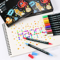 Dual-Tip Acrylic Marker Set - 26 Vibrant Colors for Art and Craft Projects thumbnail
