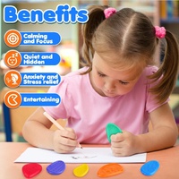 Sensory Worry Stones for Kids | 6-Piece Fidget Stress Relief Set for Ages 3+(2 set, 12PCS in total) thumbnail