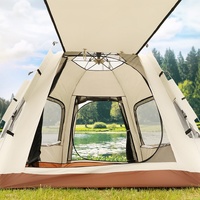 5-8 Person Square Camping Tent | Double-Layer Silver Coated Waterproof Shelter with Awning (240*240*155cm) thumbnail