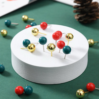 B41025 Christmas Stationery Set - Festive Binder Clips, Paper Clips, and Push Pins in Holiday Colors(2 set) thumbnail