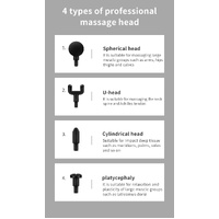 Compact Black Massage Gun - Deep Tissue Muscle Massager with 4 Interchangeable Heads thumbnail