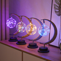 LED Multi-Shape Decorative Lights - Star, Moon, Apple USB Night Lights with Handmade Hemp Rope, Warm Iron Craft, Perfect Birthday & Christmas Gift thumbnail