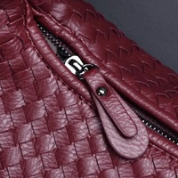 Dark Gray Elegant Woven PU Leather Hobo Bag - Stylish Large-Capacity Shoulder Handbag for Women thumbnail