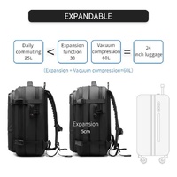 Gray Expandable Waterproof Laptop Backpack - Fits 17-Inch Laptop, Anti-Theft Design, Travel Friendly thumbnail