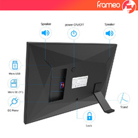 10.1-Inch Wooden Frame WiFi Digital Photo Frame - 32GB Storage, IPS Touchscreen, App Remote Sharing thumbnail