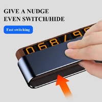 Gray Premium Alloy and Wood Temporary Parking Card - Sliding Design for Privacy, Includes 6 Number Sets thumbnail