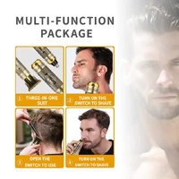 3-in-1 Professional Hair Clipper Set - Rechargeable Beard Trimmer, Nose Hair Trimmer, and Electric Shaver with USB Cable, Cleaning Brush, and Attachme thumbnail