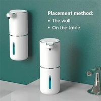 White Automatic Foaming Soap Dispenser with Rechargeable Battery, Touch Control, and 380ml Capacity - IPX5 Waterproof thumbnail