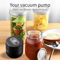 Portable Vacuum Sealer for Mason Jars,Regular Model KZ-80 (60 sec stop or manual stop) - Black Electric Food Preservation Machine with  LED Display thumbnail