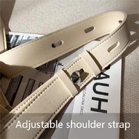 White 2-Piece Women's Bucket Bag Set - Vintage Large Capacity Shoulder Tote & Crossbody Bag (Commuter Style) thumbnail