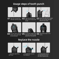 L13 Black Portable Electric Water Flosser - Handheld Teeth Cleaner, USB Rechargeable, Deep Oral Irrigator thumbnail