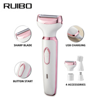 Women's 4-in-1 Electric Hair Removal Razor for Sensitive Areas - Underarm, Bikini Line & Body Grooming (3028 white) thumbnail