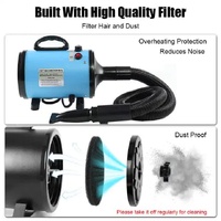 Pet Hair Dryer with Multiple Nozzles - Powerful and Quiet for Dogs and Cats (Black) thumbnail