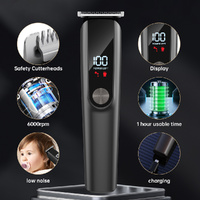 Gray Multifunctional Rechargeable Hair Clipper Set - Waterproof Electric Hair Trimmer thumbnail