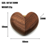 Black Walnut Wood Heart-Shaped Ring Box - Elegant Engagement & Wedding Ring Holder, Jewelry Collector's Box thumbnail