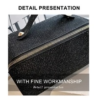 Gray Shiny Large Capacity Makeup Bag - Multi-Function Travel Toiletry Organizer, Handheld Cosmetic Storage Bag thumbnail