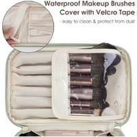 Black PU Leather Large Capacity Makeup Bag - Waterproof & Multifunctional Handbag for Women thumbnail