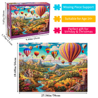 1000 Piece Hot Air Balloon Adventure Jigsaw Puzzle for Adults - Difficult Paper Puzzle for Adults with Beautiful Scenery, Stress Relief and Cognitive  thumbnail