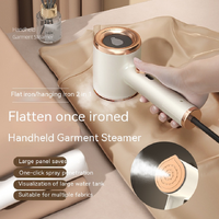 Green Handheld Garment Steamer with Spray Function - Portable 2-in-1 Wet and Dry Mini Steam Iron for Clothes, Wrinkle Remover, and Fabric Freshener thumbnail