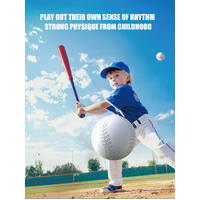 Pink Pedal Serve Drill Baseball Pitching Training Toy Set - Outdoor Parent-Child Softball Batting Practice Kit thumbnail