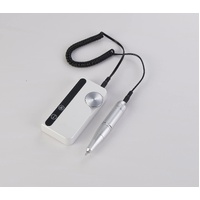 White Portable Rechargeable Electric Nail Drill - Professional Nail Polishing Machine for Beauty Salons thumbnail