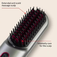 Black Negative Ion Hair Straightener Brush - Ionic Hair Straightening Comb for Frizz-Free, Smooth Hair thumbnail