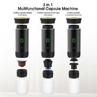 White Portable Espresso Coffee Machine - Universal 3-in-1 Capsule, Coffee Powder, and Espresso Maker thumbnail