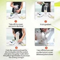 Black 600ml Large Capacity Juicer Cup - Rechargeable Portable Multifunctional Ice Crushing & Fruit Blender thumbnail
