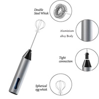 Rechargeable Electric Milk Frother, Handheld Foam Maker, Coffee Frothing Wand, Whisk for Milk, Coffee, and Baking thumbnail